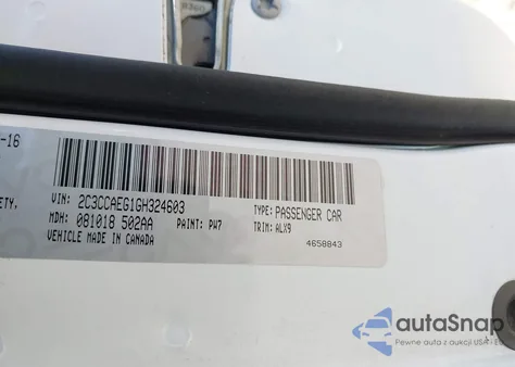 2016 Chrysler 300C from USA, damaged, VIN 2C3CCAEG1GH324603